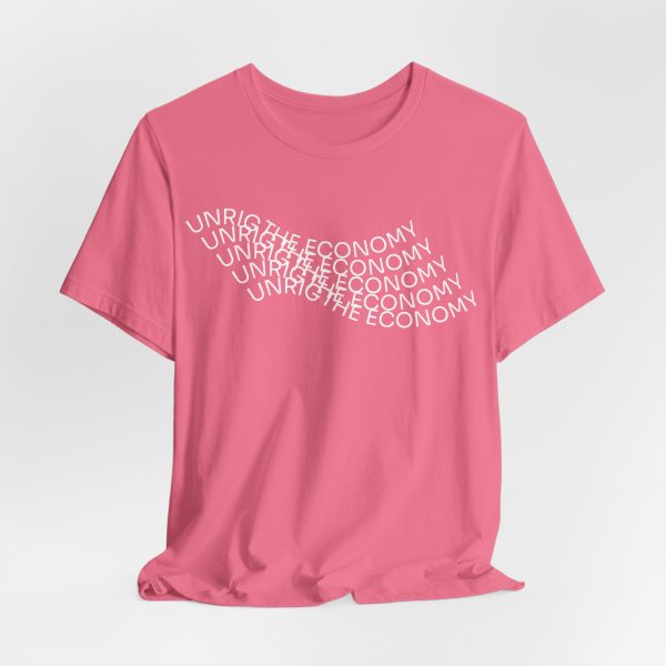 Unrig The Economy - Waterfall Style - Light Lettering Unisex Graphic T-Shirt