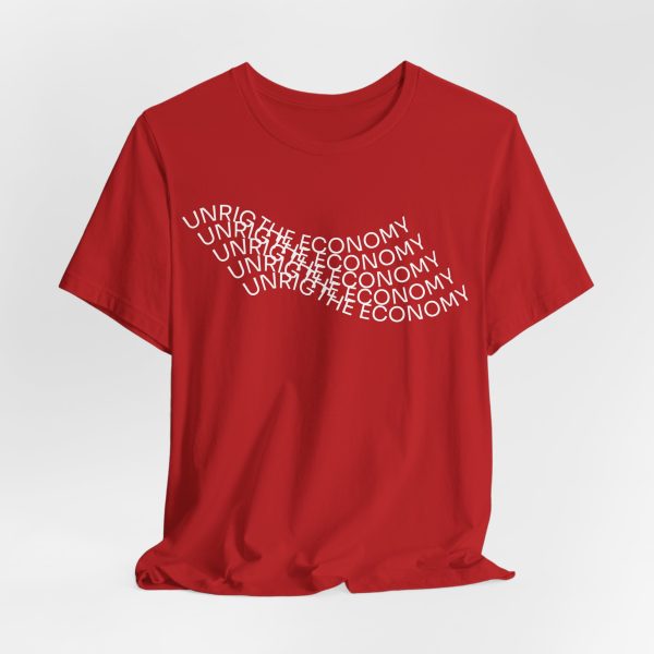 Unrig The Economy - Waterfall Style - Light Lettering Unisex Graphic T-Shirt