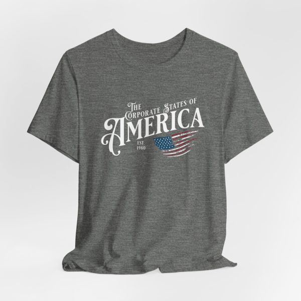 16689882116547730224_2048.jpeg The Corporate States of America, Est 1980 - Flag Style - Light Lettering Unisex Graphic T-Shirt