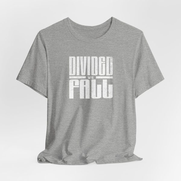 5775288133885565503_2048.jpeg Divided We Fall - Stamped Style - Light Lettering Unisex Graphic T-Shirt