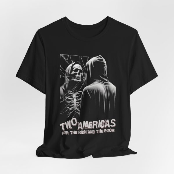 Two Americas for the Rich and the Poor - Skeleton Style - Light Lettering Unisex Graphic T-Shirt