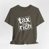 Tax The Rich T-Shirt - Distressed Stamp Style - Light Lettering Unisex Graphic T-Shirt
